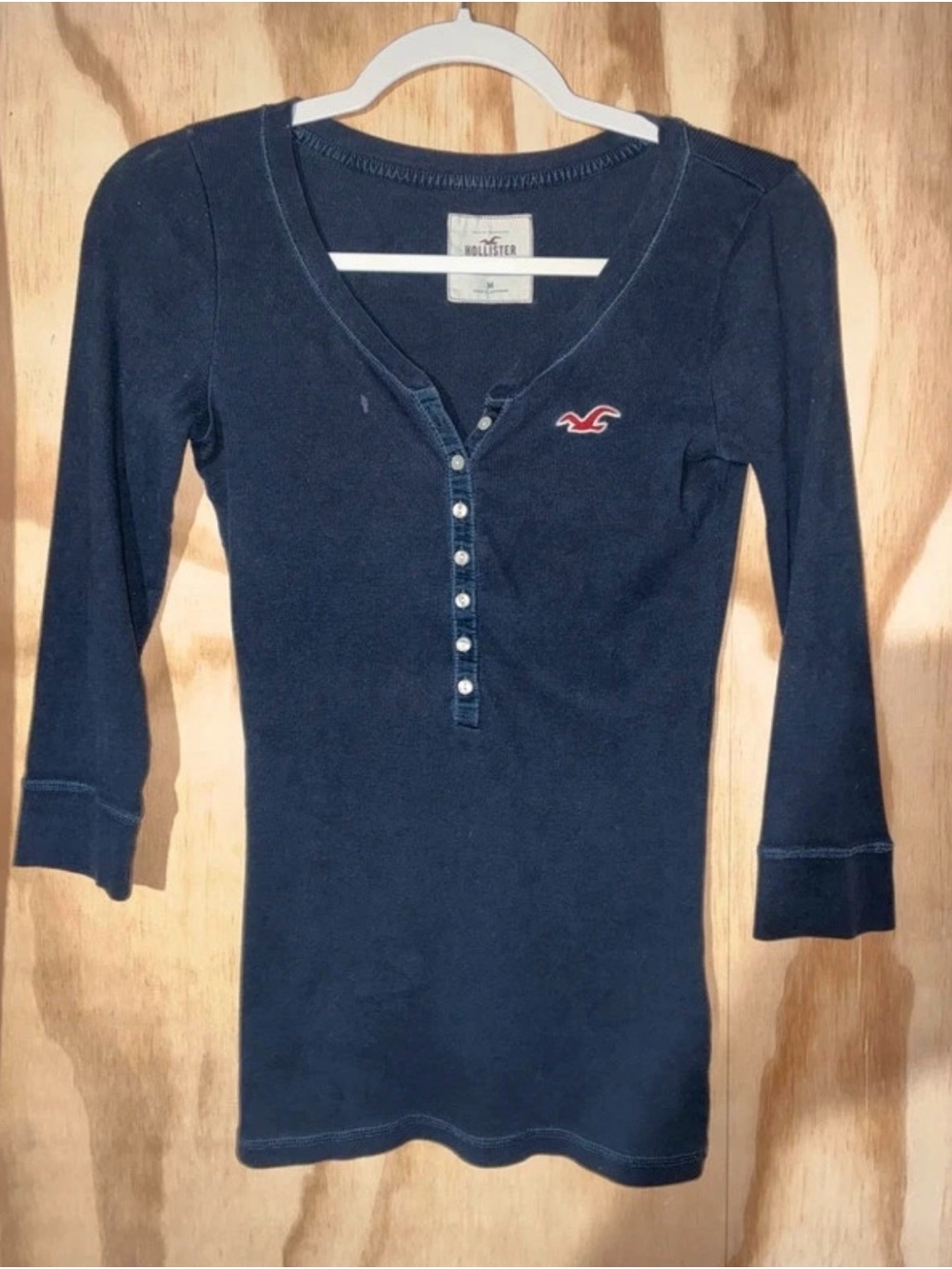 y2k Hollister Long-Sleeve Henley *STAINS!*